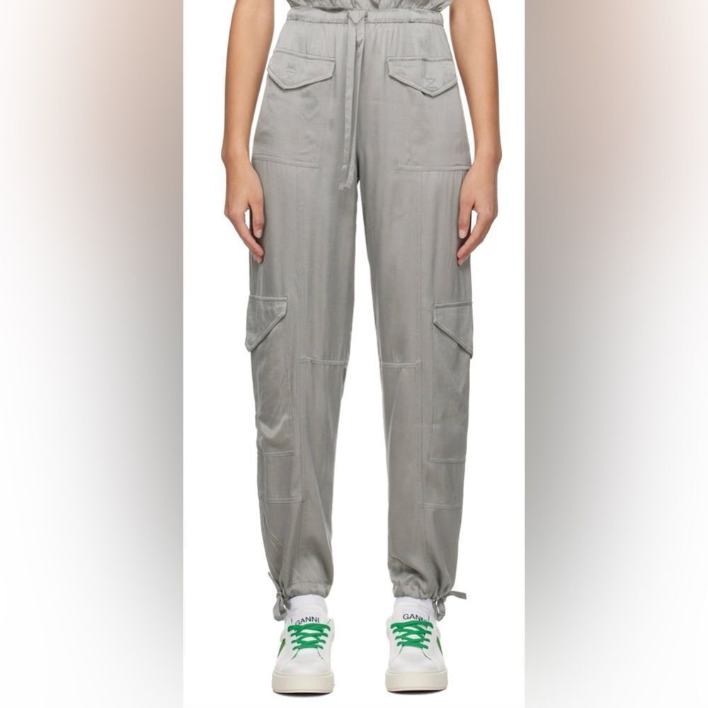 Ganni Women's Light Gray Cargo Joggers, US6